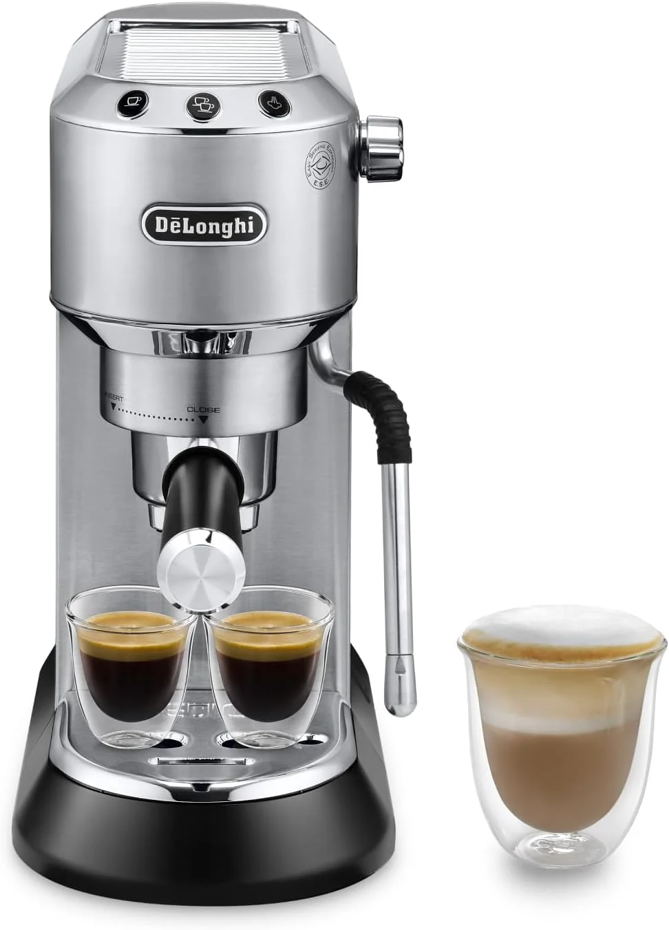 De'Longhi Dedica Arte EC885M slim 15cm espresso machine in stainless steel