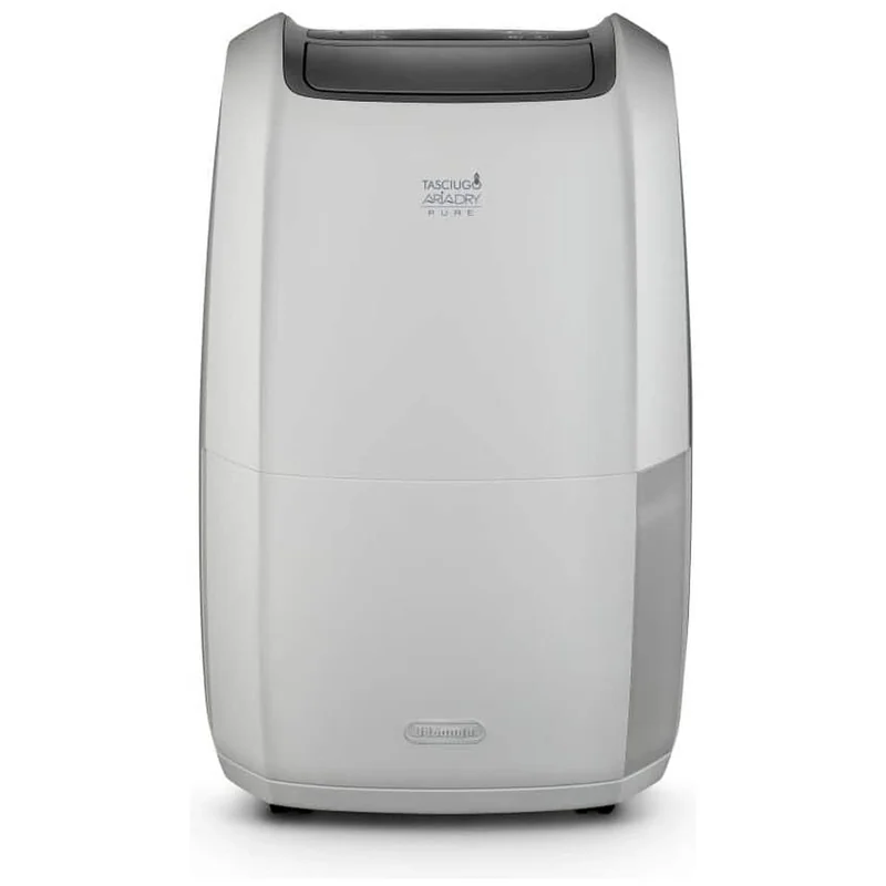 DeLonghi Tasciugo AriaDry Multi DDSX225WF 25L dehumidifier, white chassis with blue digital display and R290 refrigerant label