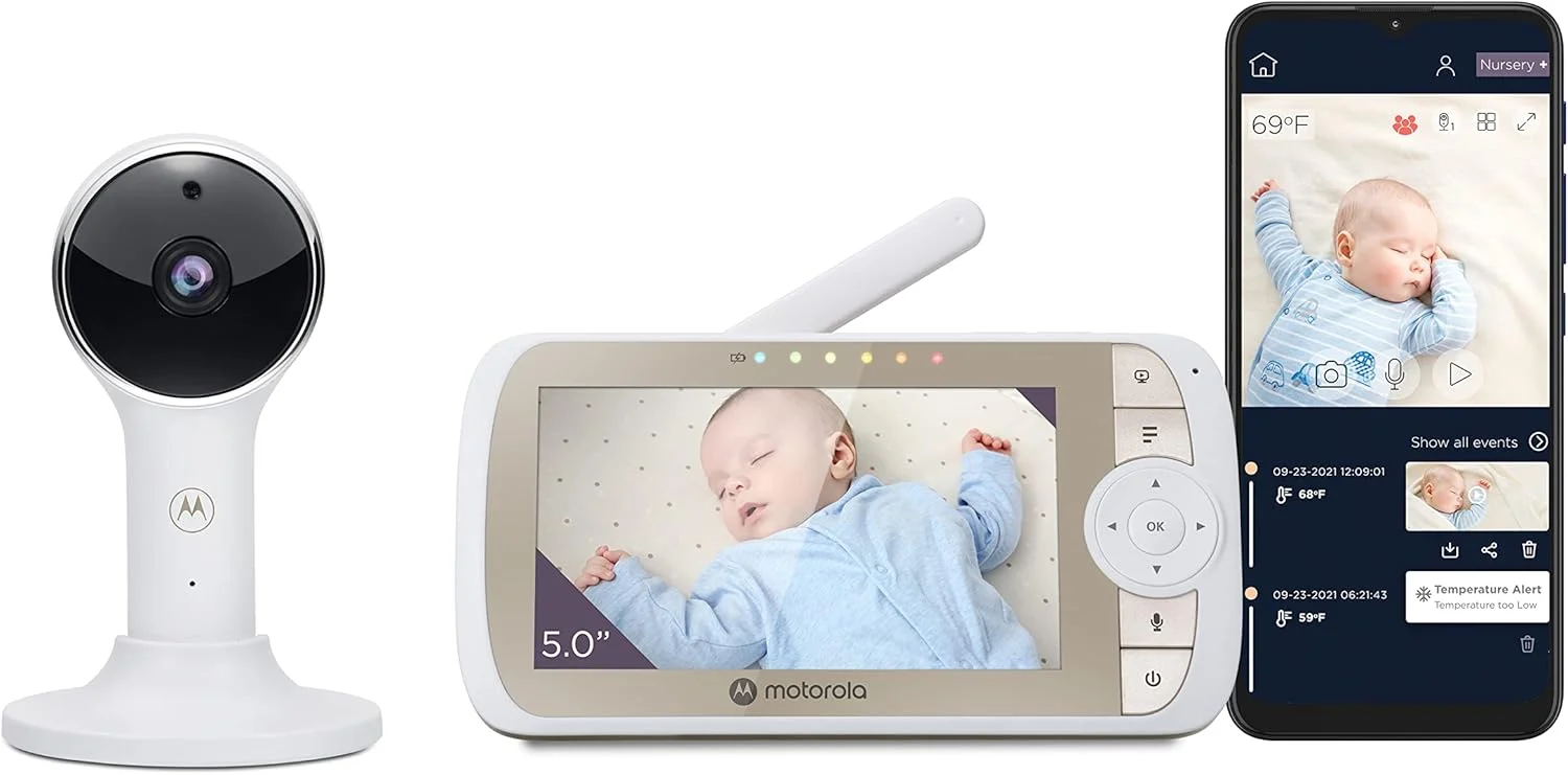 Motorola VM65 white parent unit with video screen