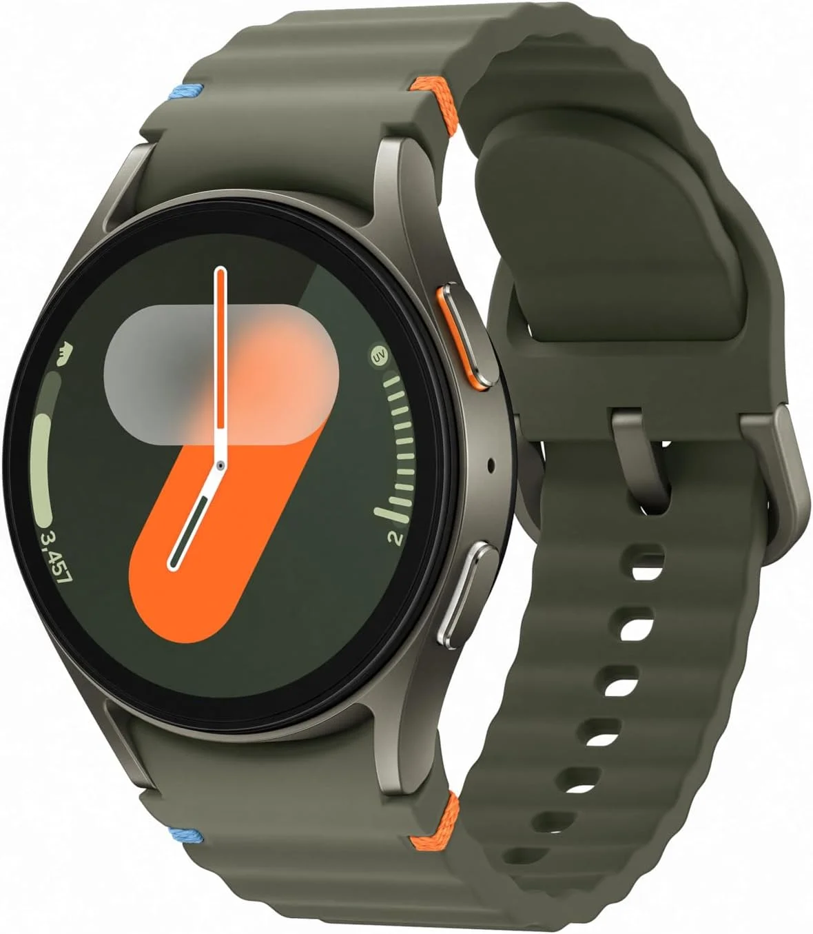 Samsung Galaxy Watch 7 silver smartwatch with black band