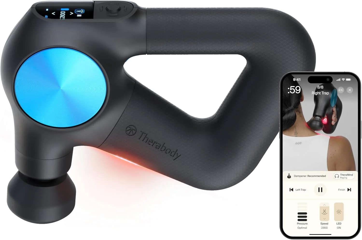 Theragun Pro Plus black massage gun with attachments